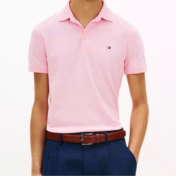 Tommy Hilfiger Other - TOMMY HILFIGER Men's Pink Polo Shirt XXL, Regular Fit Short Sleeveless.